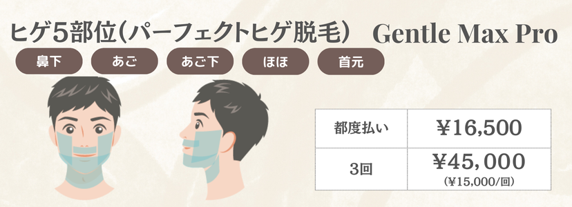 男性ヒゲ5部位