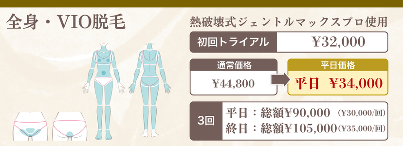 女性全身VIO脱毛