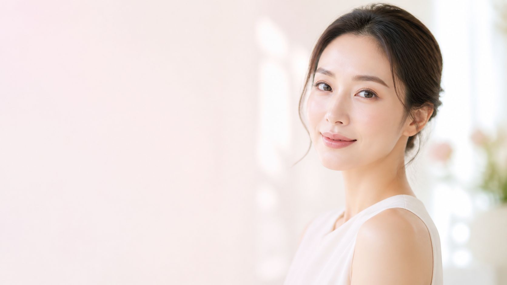 透明感のある肌の女性
